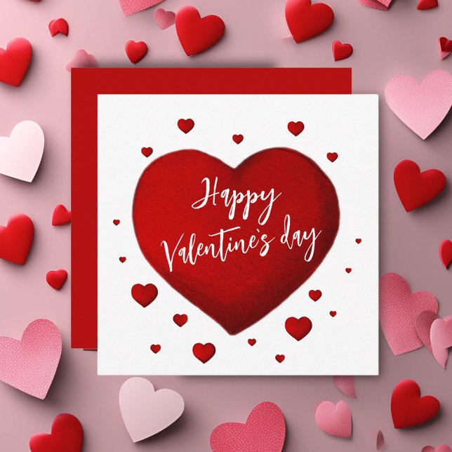 Cartão De Festividades Feliz dia de os namorados Red Hearts (Criador carregado)