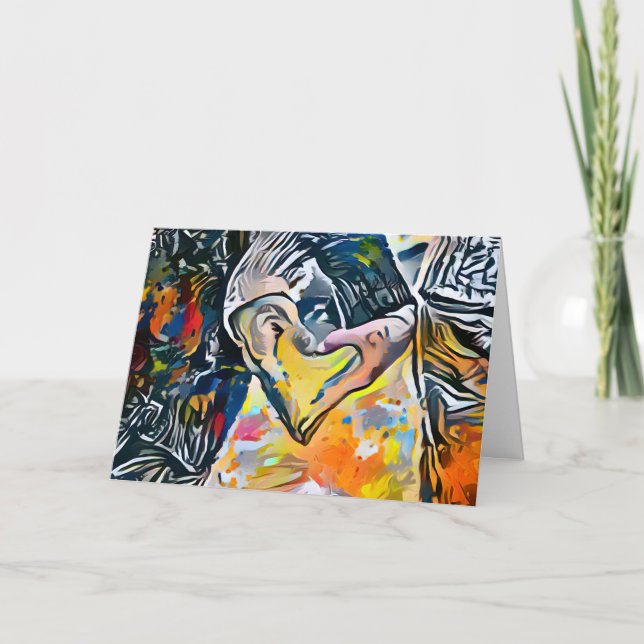 Cartão De Festividades Feliz dia de os namorados | Suas Palavras Mão Amor (Frente)