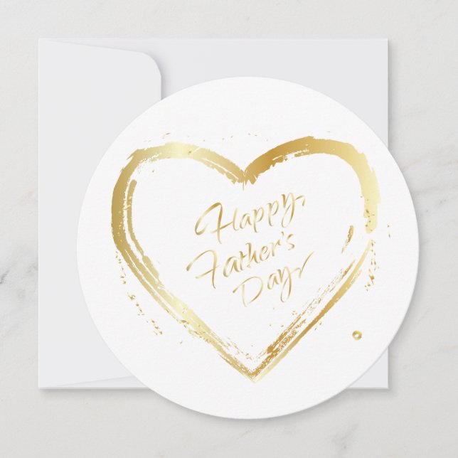 Cartão De Festividades Feliz Dia de os pais Elegante e Dourada Caligrafia (Frente)