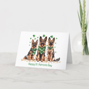 Cartão De Festividades Feliz Dia de São Patrício aos cães Pastor Alemão
