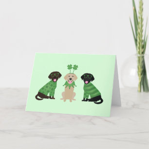 Cartão De Festividades Feliz Dia de São Patrício Cães Labrador Retriever