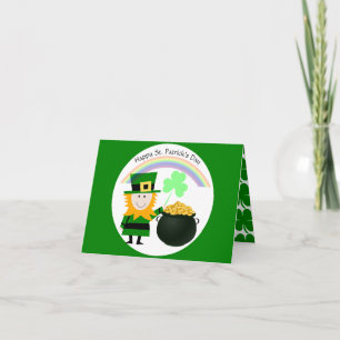 Cartão De Festividades Feliz Dia de São Patrício com saudação interna