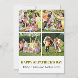 Cartão De Festividades Feliz dia de São Patrício foto da família Shamrock