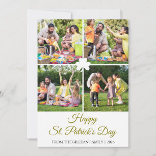 Cartão De Festividades Feliz dia de São Patrício foto da família Shamrock