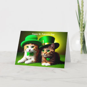Cartão De Festividades Feliz dia de São Patrício gatos