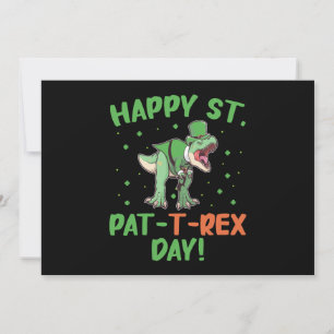 Cartão De Festividades Feliz Dia de São Patrício Infantil Trex Dia dos Di