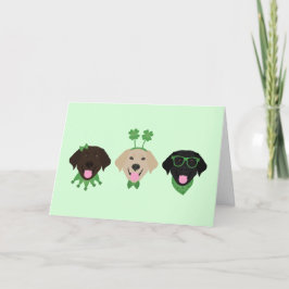 Cartão De Festividades Feliz Dia de São Patrício Labrador Retriever Dogs
