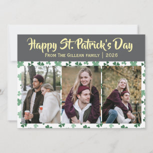 Cartão De Festividades Feliz dia de São Patrício Shamrocks família 3 foto