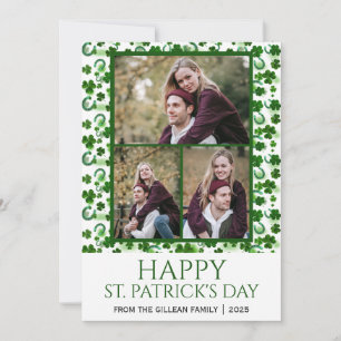 Cartão De Festividades Feliz dia de São Patrício trevos família 3 foto
