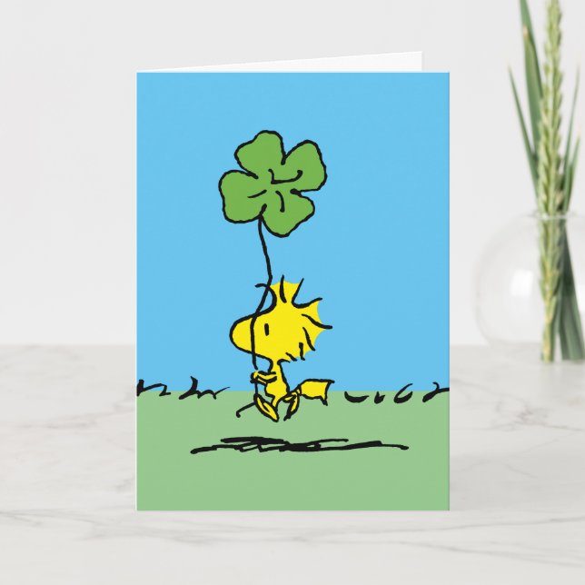 Cartão De Festividades Feliz Dia de São Patrício Woodstock (Frente)