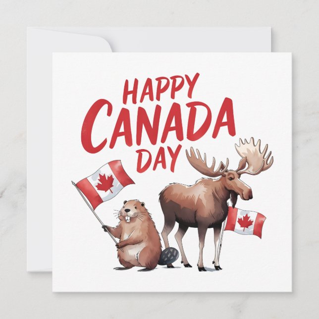 Cartão De Festividades Feliz Dia do Canadá (Frente)