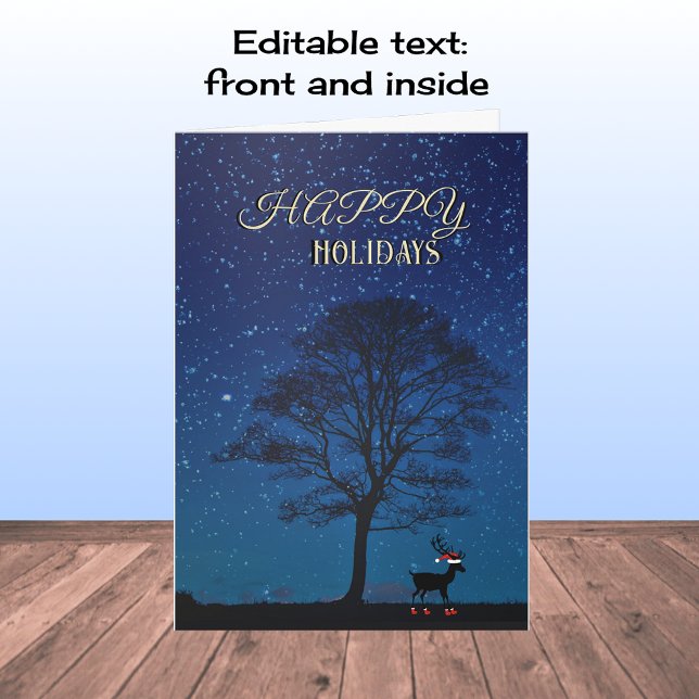 Cartão De Festividades Feliz Dia dos Feriados Céu Noturno (Criador carregado)