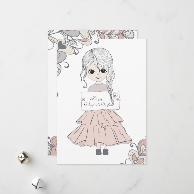 Cartão De Festividades Feliz Dia dos Galentinos. (Frente/Verso In Situ)