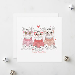 Cartão De Festividades Feliz Dia dos Meowentinos Gato