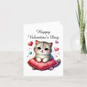 Cartão De Festividades Feliz Dia dos Namorados adicionar mensagem gato