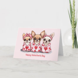 Cartão De Festividades Feliz Dia dos Namorados Cachorros Chihuahua