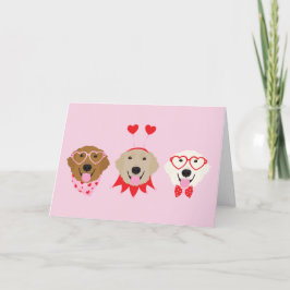 Cartão De Festividades Feliz Dia dos Namorados Cachorros de Retriever Our