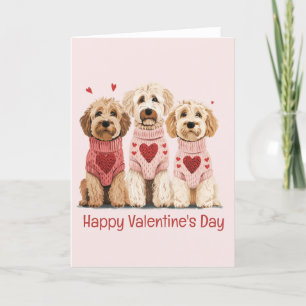 Cartão De Festividades Feliz Dia dos Namorados Cachorros Dourados