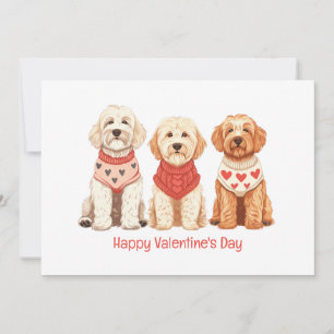 Cartão De Festividades Feliz Dia dos Namorados Cachorros Dourados