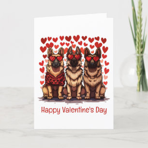 Cartão De Festividades Feliz dia dos namorados - Cães German shepherd