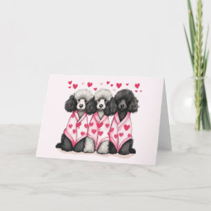 Cartão De Festividades Feliz Dia dos Namorados Cães-Poodle Padrão