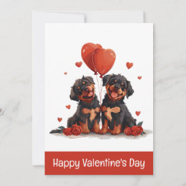 Cartão De Festividades Feliz Dia dos Namorados Cães Rottweiler