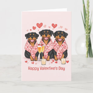Cartão De Festividades Feliz Dia dos Namorados Cães Rottweiler