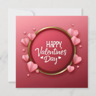 Cartão De Festividades Feliz Dia dos Namorados Coração Vermelho Amor