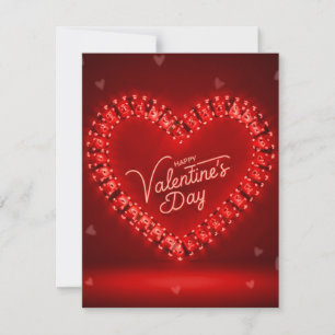 Cartão De Festividades Feliz Dia dos Namorados Coração Vermelho Amor
