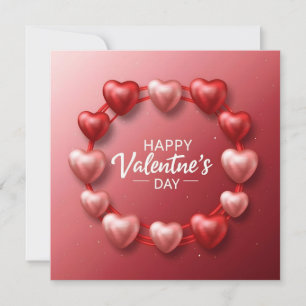 Cartão De Festividades Feliz Dia dos Namorados Coração Vermelho Amor