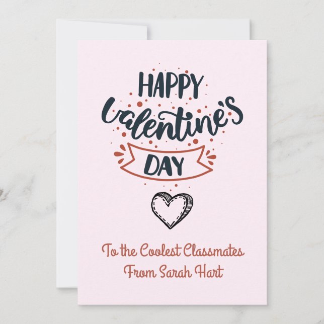 Cartão De Festividades Feliz Dia dos Namorados Feliz Para Crianças E Aula (Frente)