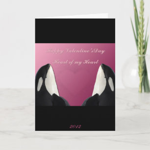 Cartão De Festividades Feliz Dia dos Namorados Orca Matadora Coração de B
