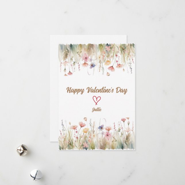 Cartão De Festividades Feliz Dia dos Namorados para ela (Frente/Verso In Situ)