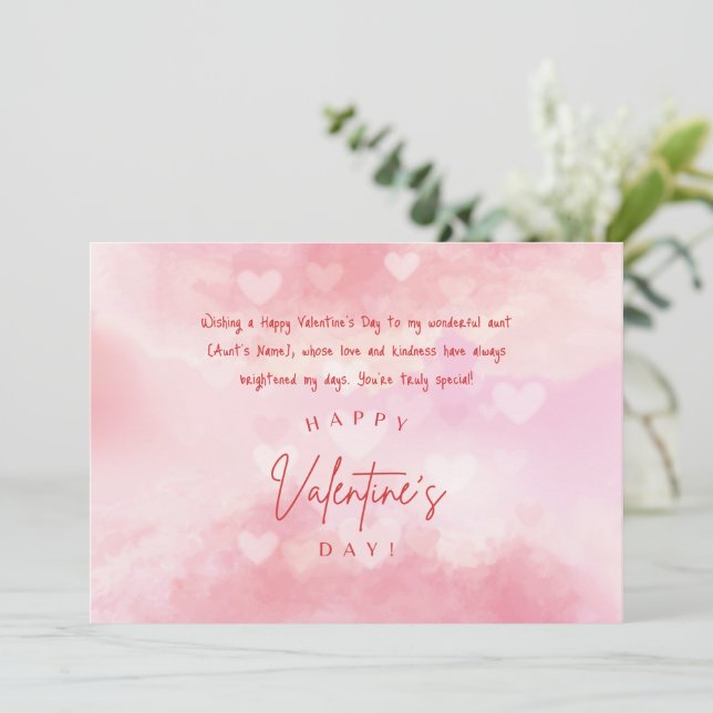 Cartão De Festividades Feliz Dia Dos Namorados Para Minha Tia (Em pé/Frente)