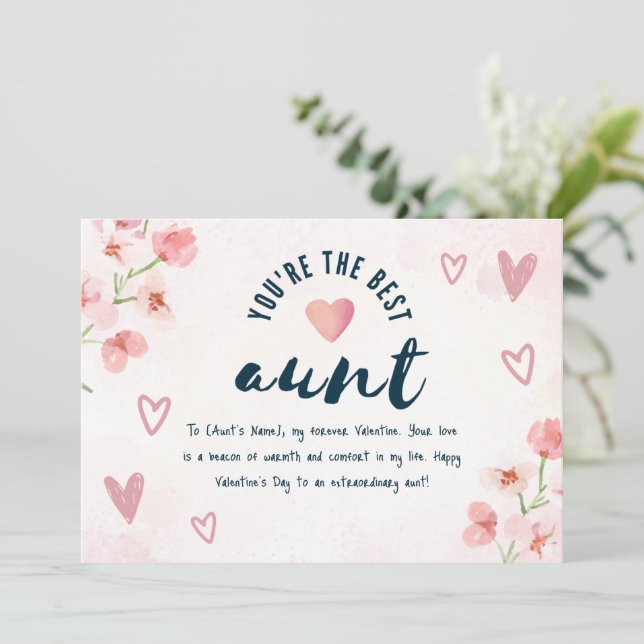 Cartão De Festividades Feliz Dia Dos Namorados Para Minha Tia (Em pé/Frente)