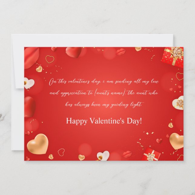 Cartão De Festividades Feliz Dia Dos Namorados Para Minha Tia (Frente)