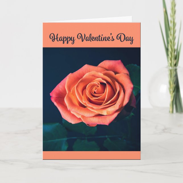 Cartão De Festividades Feliz Dia dos Namorados Para Qualquer Rosa Linda (Frente)