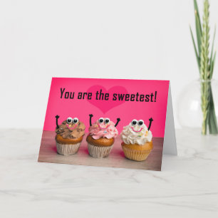 Cartão De Festividades Feliz Dia dos Namorados Para Qualquer Um Cupcakes