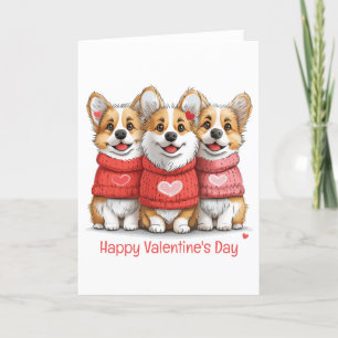 Cartão De Festividades Feliz Dia dos Namorados Pembroke Galsh Corgi Cães