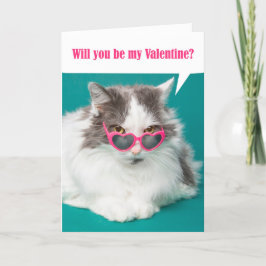 Cartão De Festividades Feliz Dia dos Namorados Seja Minha Gatinho Fofo em