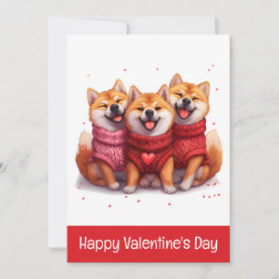 Cartão De Festividades Feliz Dia dos Namorados Shiba Inu Cães