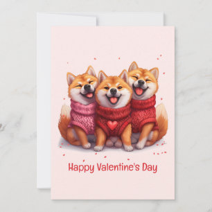 Cartão De Festividades Feliz Dia dos Namorados Shiba Inu Cães