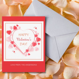 Cartão De Festividades Feliz Dia dos Namorados Tipografia Corações Rosa V