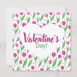 Cartão De Festividades Feliz Dia dos Namorados Tulipas Rosa
