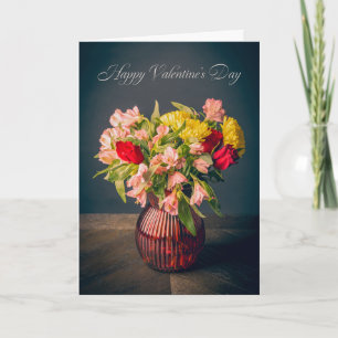 Cartão De Festividades Feliz Dia dos Namorados Vaso de Flores Geral