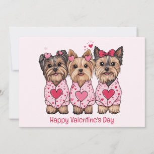 Cartão De Festividades Feliz Dia dos Namorados Yorkie Dogs