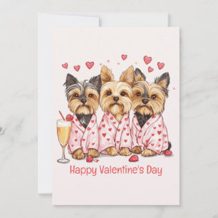 Cartão De Festividades Feliz Dia dos Namorados Yorkie Dogs