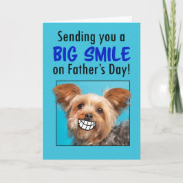 Cartão De Festividades Feliz Dia dos Pais Cachorro Yorkie Grande Sorriso