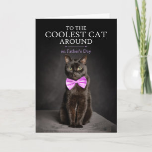 Cartão De Festividades Feliz Dia dos Pais Gato Mais Legal com Gravata Bor