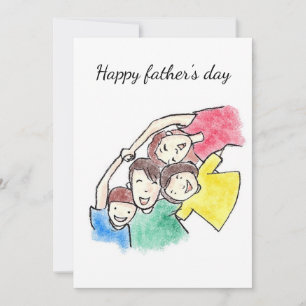Cartão De Festividades Feliz dia dos pais l Arte infantil l Fofo